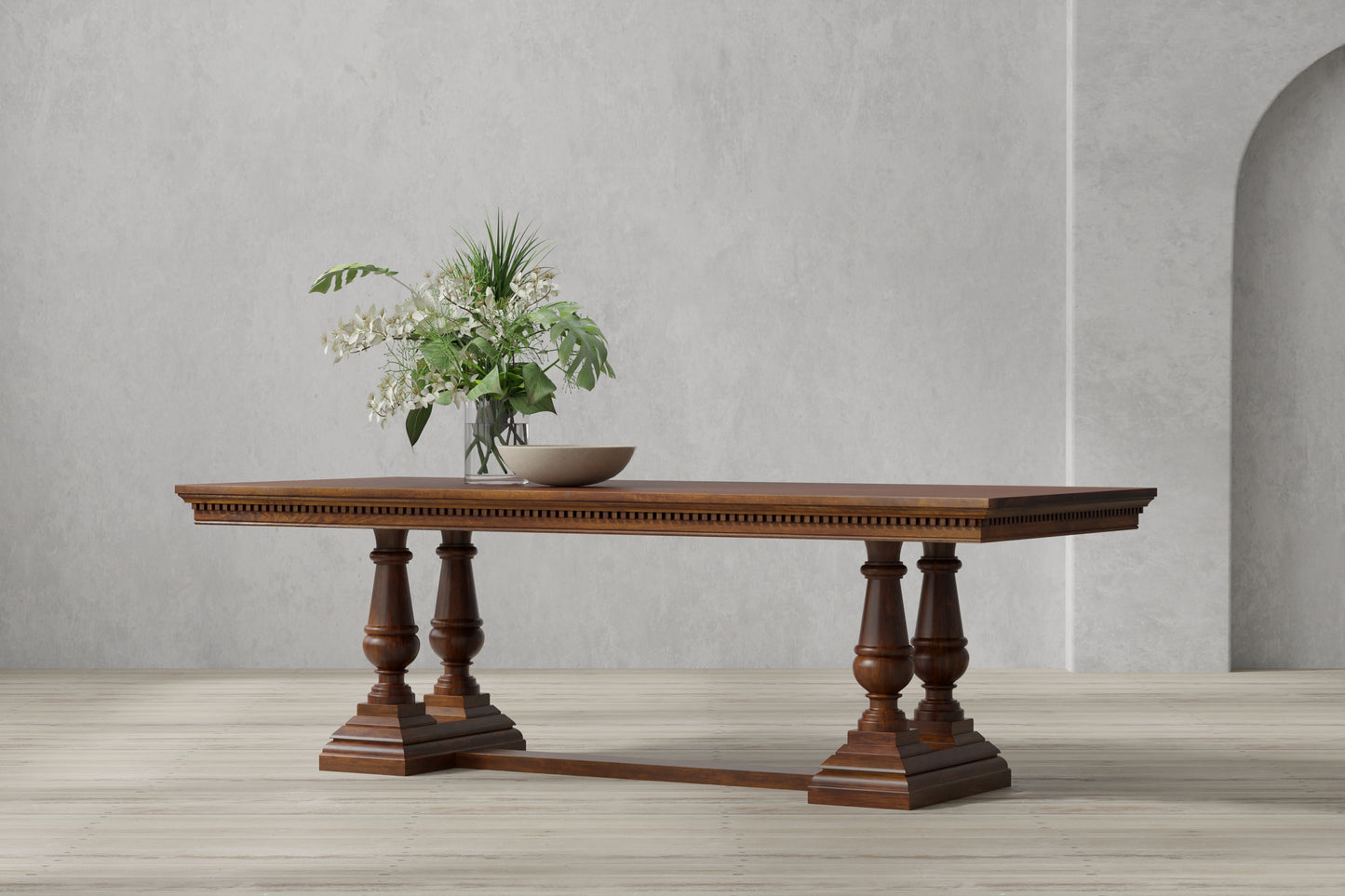 Sarreid - Joshua Pedestal Dining Table - Brown - Farmhouse