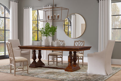 Sarreid - Joshua Pedestal Dining Table - Brown - Farmhouse