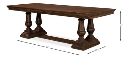Sarreid - Joshua Pedestal Dining Table - Brown - Farmhouse