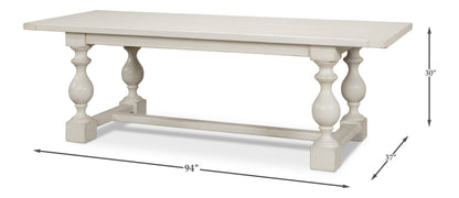 Sarreid - Owen Dining Table  Antique White - White - Transitional