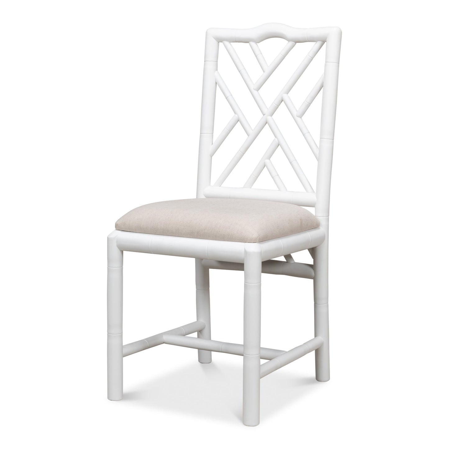 Sarreid - Brighton Bamboo Side Chair  White - White - Traditional - set of 2
