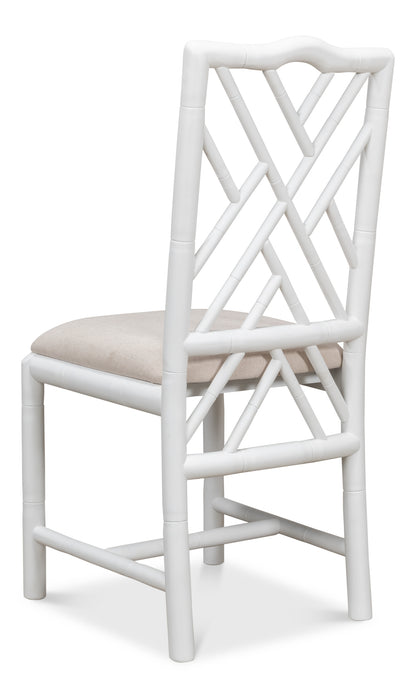 Sarreid - Brighton Bamboo Side Chair  White - White - Traditional - set of 2