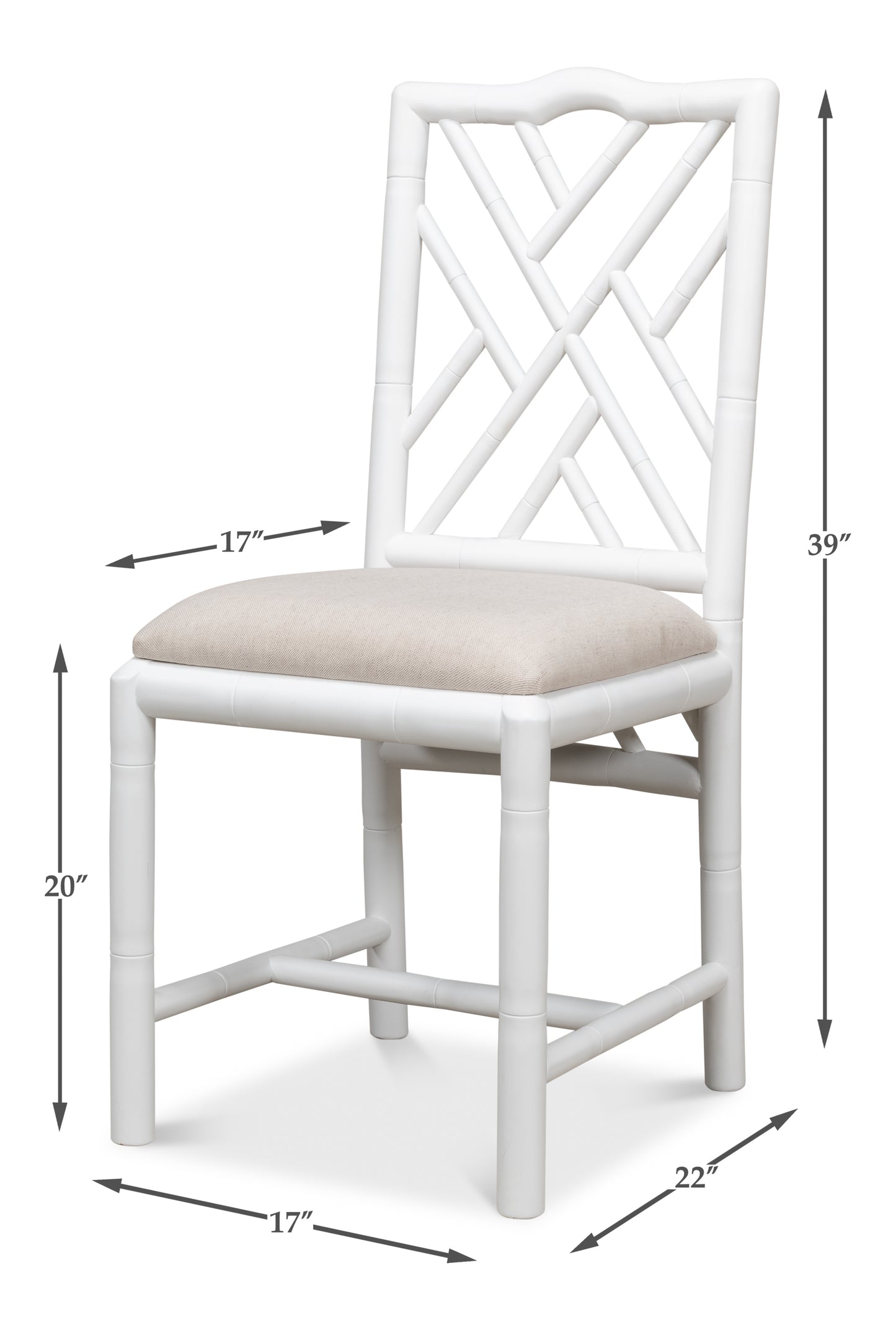 Sarreid - Brighton Bamboo Side Chair  White - White - Traditional - set of 2