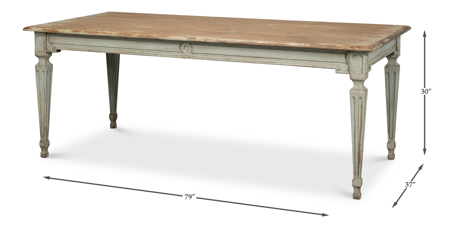 Sarreid - Elise Dining Table  Sage - Green - Transitional