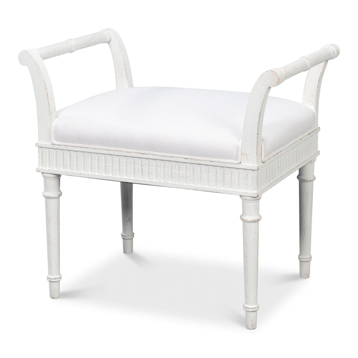Sarreid - Gale Bungalow Bench - White - Transitional