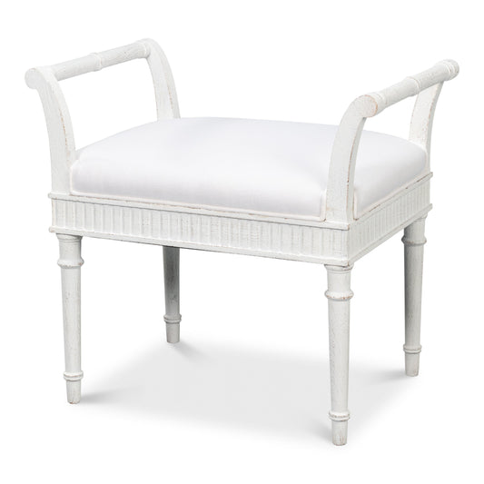 Sarreid - Gale Bungalow Bench - White - Transitional