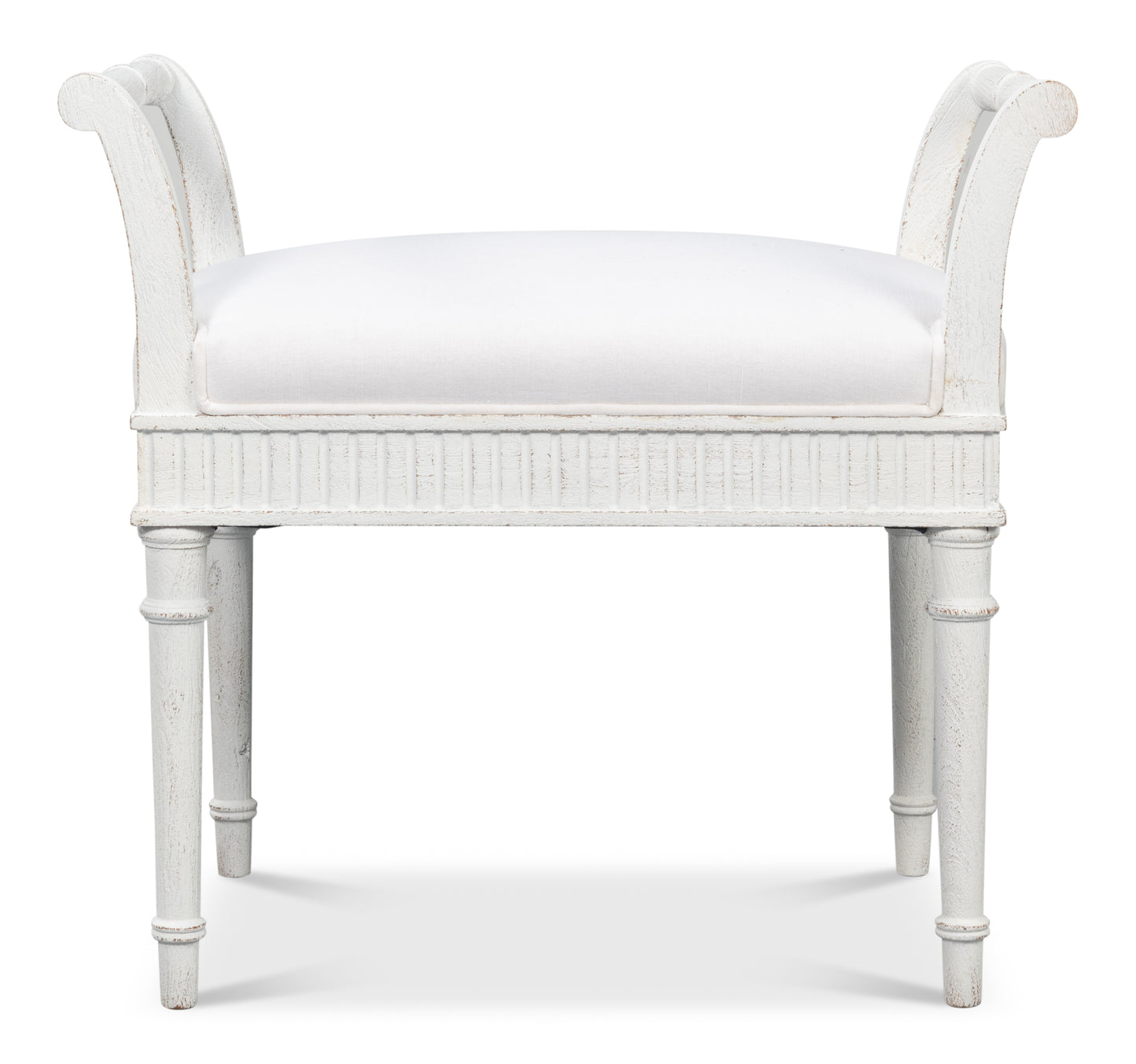 Sarreid - Gale Bungalow Bench - White - Transitional