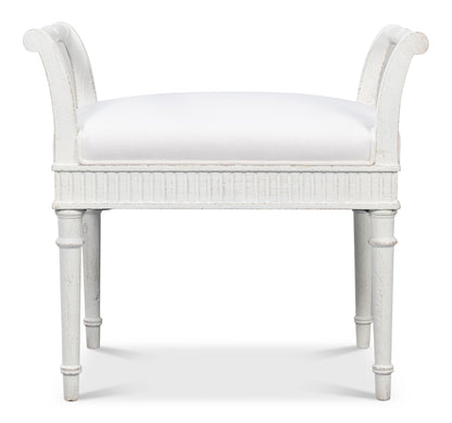 Sarreid - Gale Bungalow Bench - White - Transitional