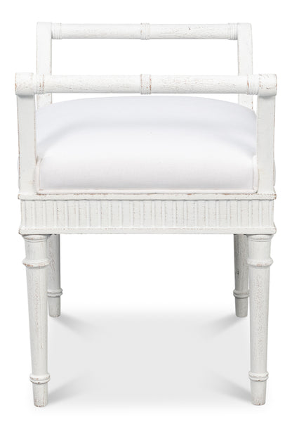 Sarreid - Gale Bungalow Bench - White - Transitional