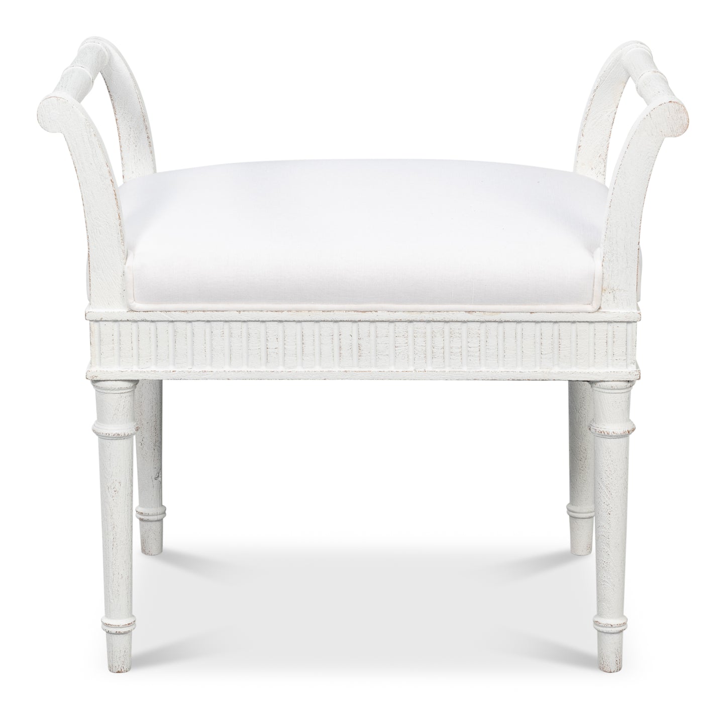 Sarreid - Gale Bungalow Bench - White - Transitional