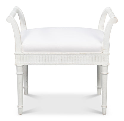 Sarreid - Gale Bungalow Bench - White - Transitional