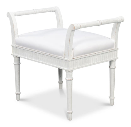 Sarreid - Gale Bungalow Bench - White - Transitional