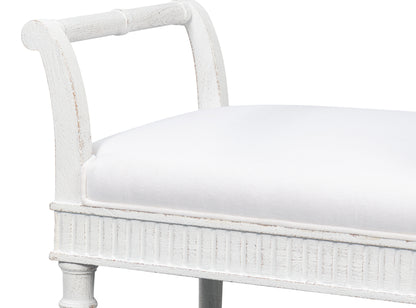 Sarreid - Gale Bungalow Bench - White - Transitional