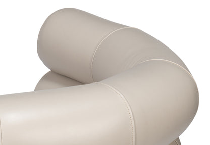 Sarreid - Rondo Occasional Leather Chair White - White - Contemporary