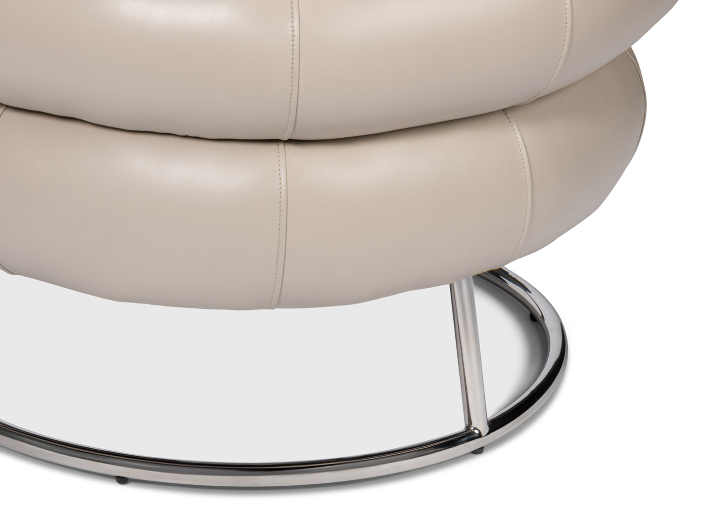 Sarreid - Rondo Occasional Leather Chair White - White - Contemporary