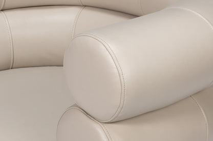 Sarreid - Rondo Occasional Leather Chair White - White - Contemporary