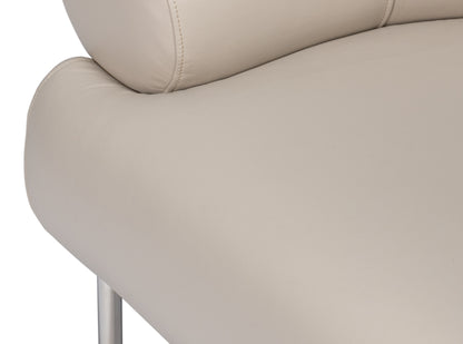 Sarreid - Rondo Occasional Leather Chair White - White - Contemporary