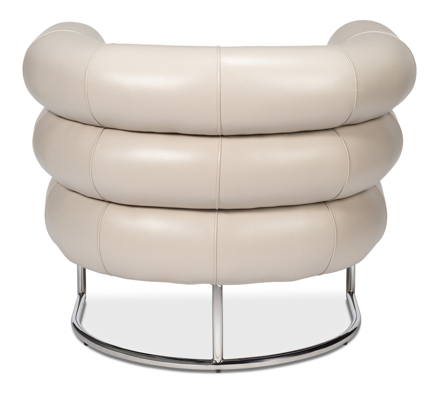 Sarreid - Rondo Occasional Leather Chair White - White - Contemporary