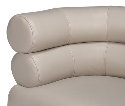 Sarreid - Rondo Occasional Leather Chair White - White - Contemporary