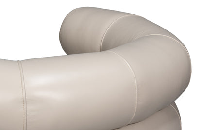 Sarreid - Rondo Leather Swivel Chair  White - White - Contemporary