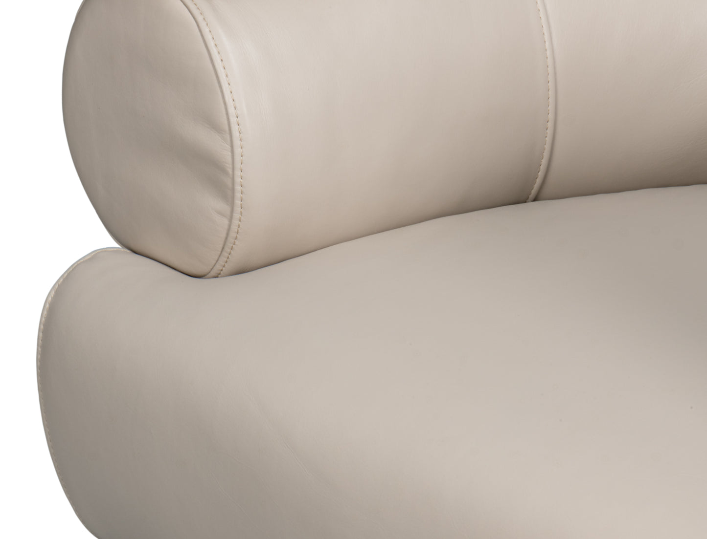 Sarreid - Rondo Leather Swivel Chair  White - White - Contemporary