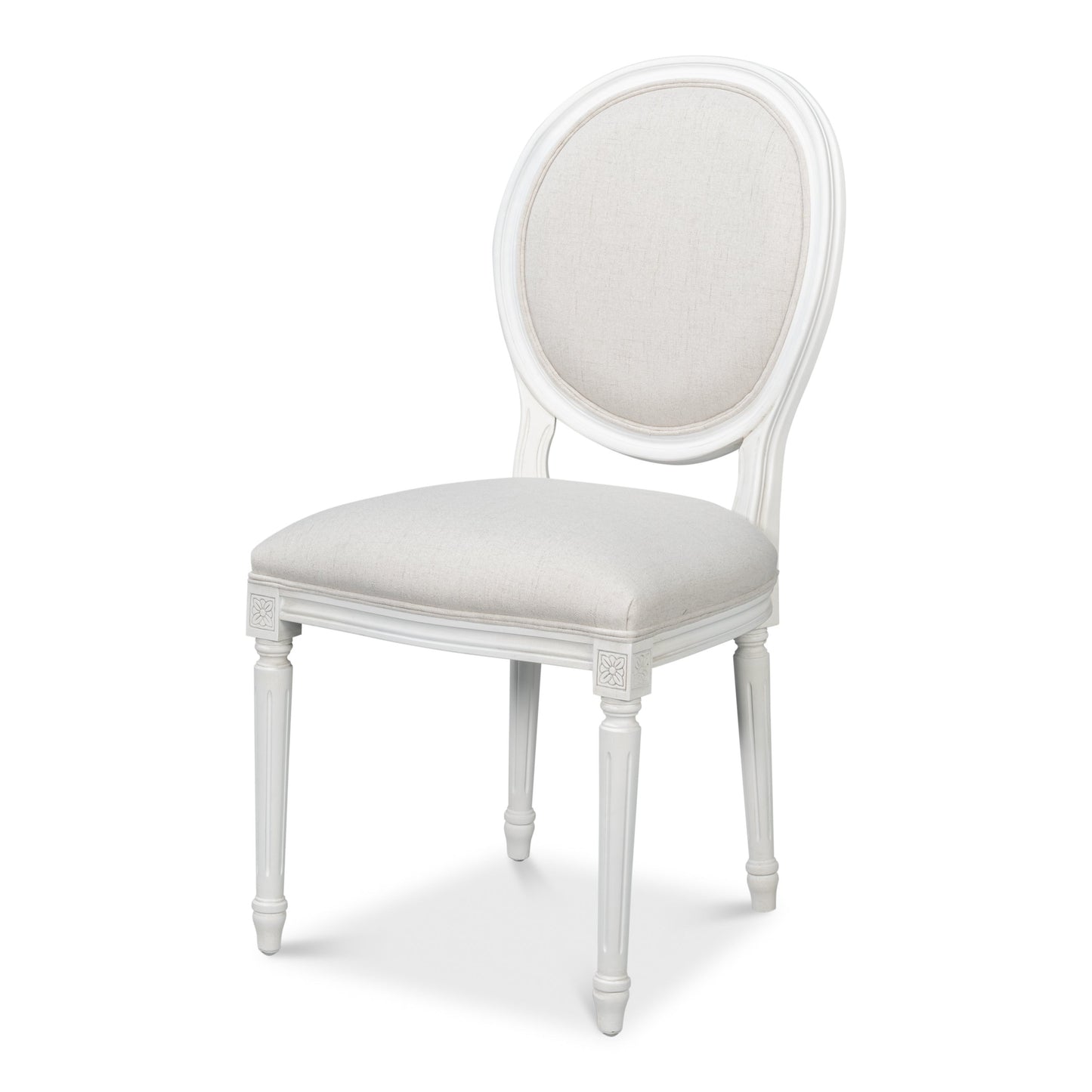 Sarreid - Oval Side Chair - White - Traditional - set of 2