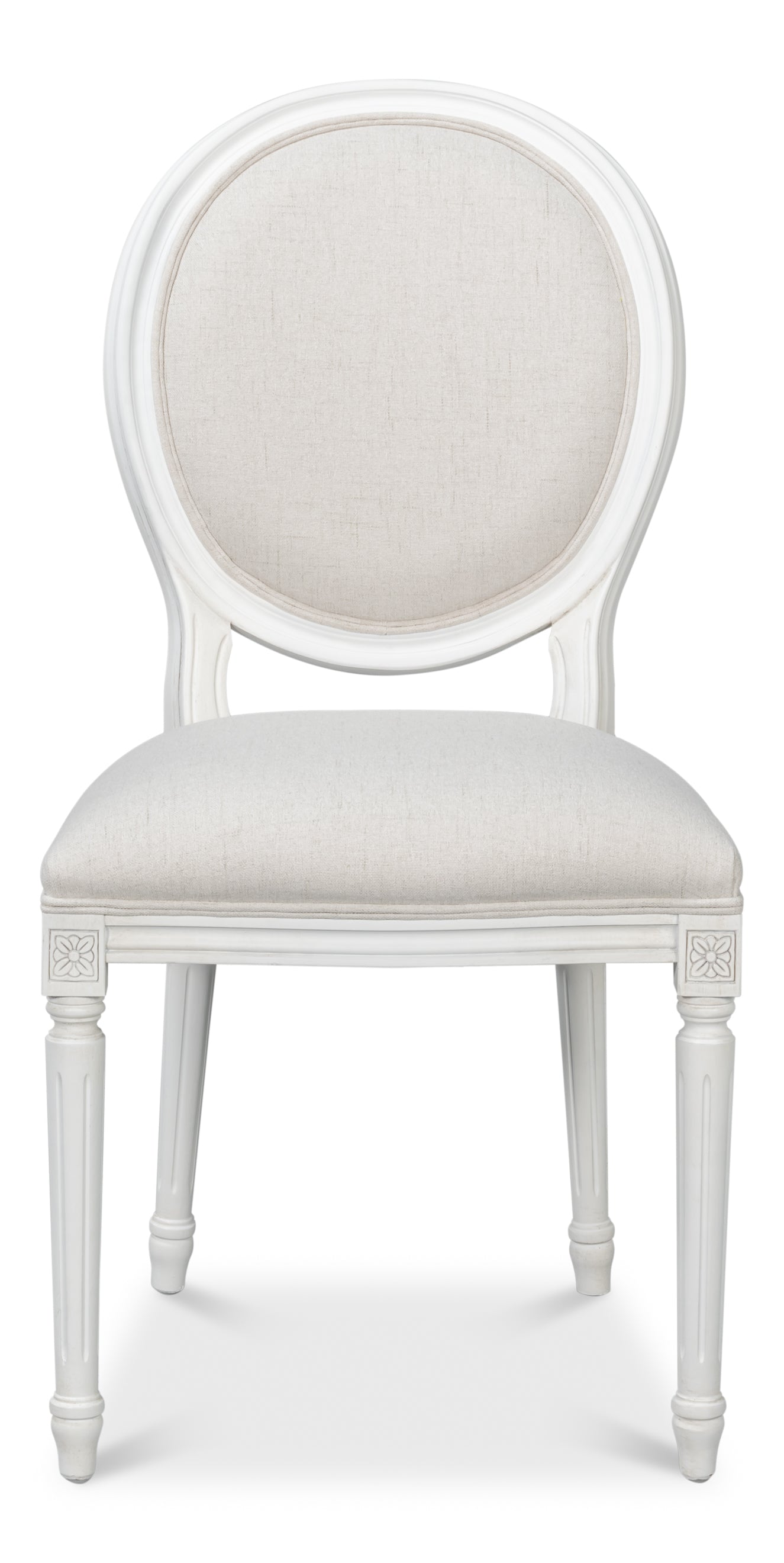 Sarreid - Oval Side Chair - White - Traditional - set of 2