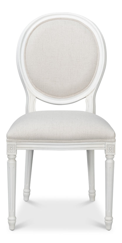 Sarreid - Oval Side Chair - White - Traditional - set of 2