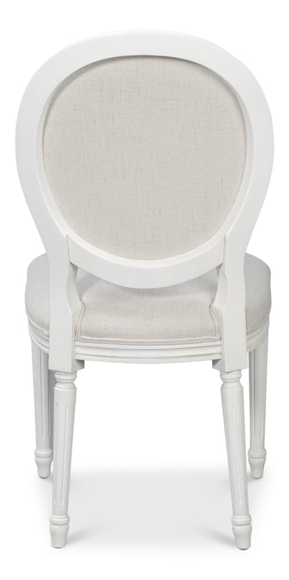 Sarreid - Oval Side Chair - White - Traditional - set of 2