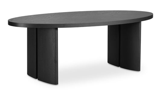 Moe's Home William Dining Table - Modern - Black - Oval - Seats 8