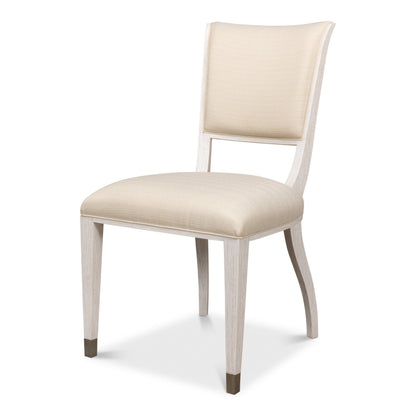 Sarreid - Elegant Dining Side Chair Whitewash Wht - White - Transitional - set of 2