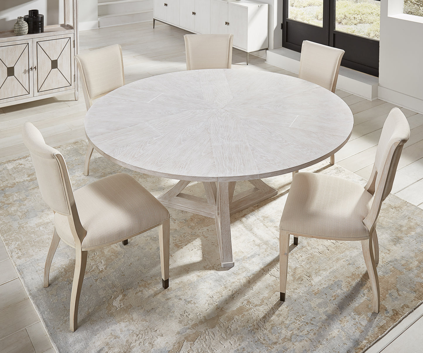 Sarreid - Elegant Dining Side Chair Whitewash Wht - White - Transitional - set of 2