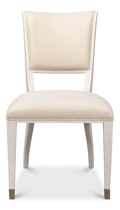 Sarreid - Elegant Dining Side Chair Whitewash Wht - White - Transitional - set of 2