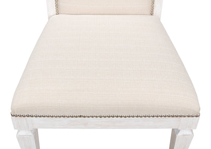 Sarreid - Scroll Back Dining Sd/Chr Whitewash Wht - White - Transitional - set of 2