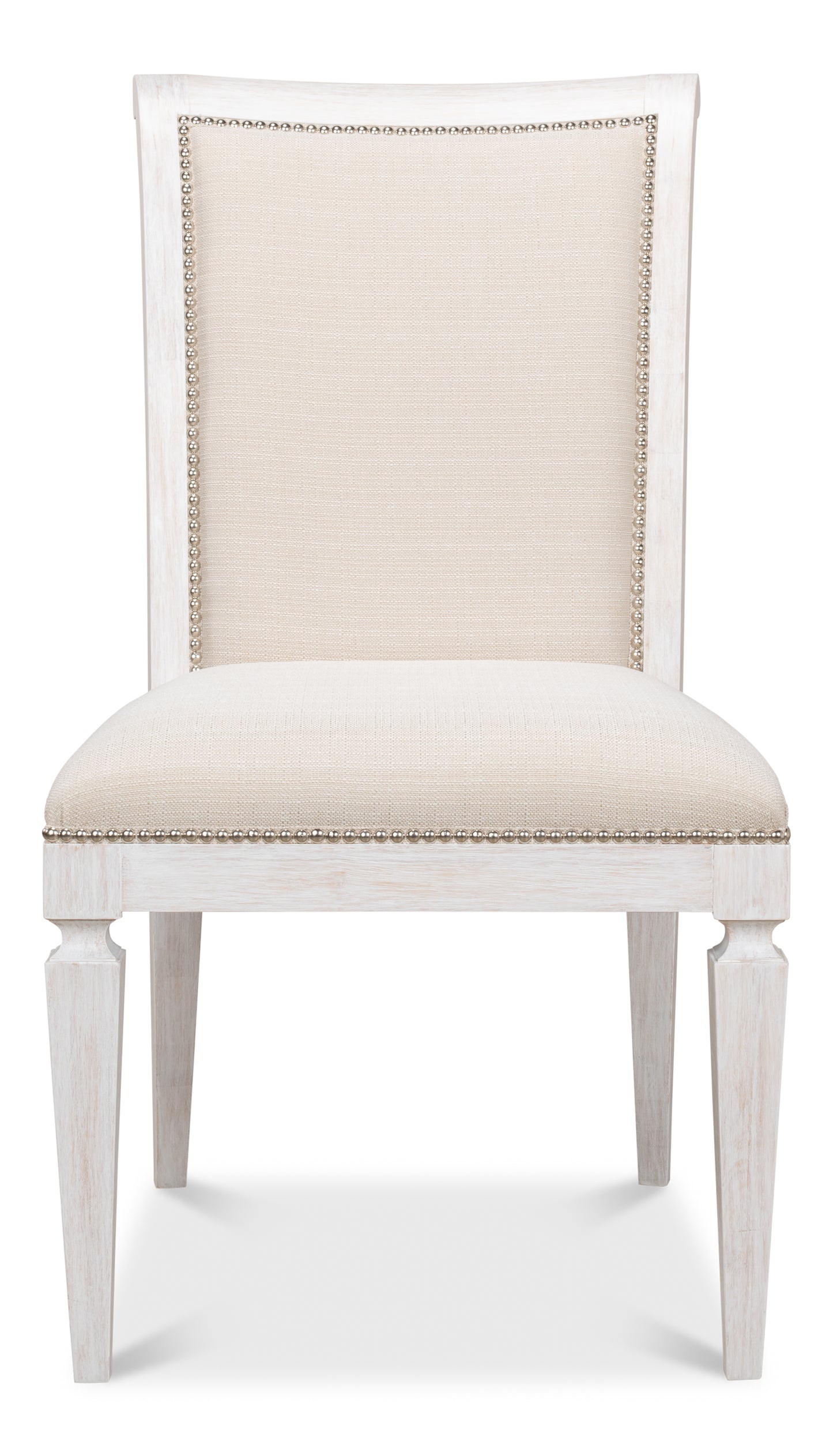 Sarreid - Scroll Back Dining Sd/Chr Whitewash Wht - White - Transitional - set of 2