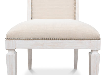 Sarreid - Scroll Back Dining Sd/Chr Whitewash Wht - White - Transitional - set of 2