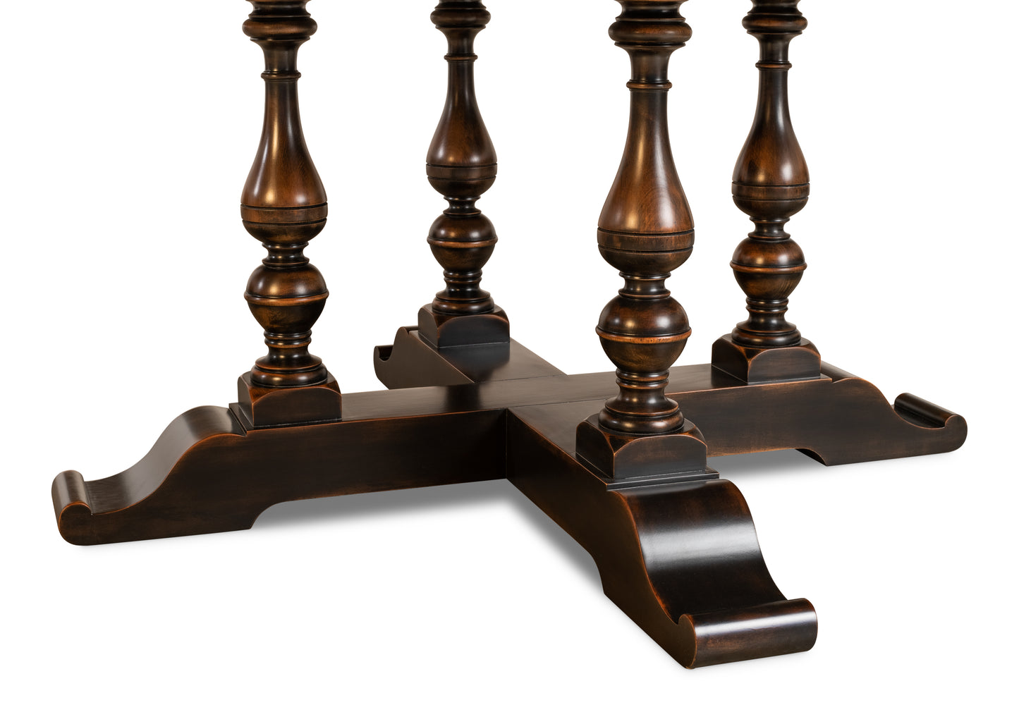 Sarreid - Walnut Jupe Dining Table  Ex-Large Ebony - Black - Traditional