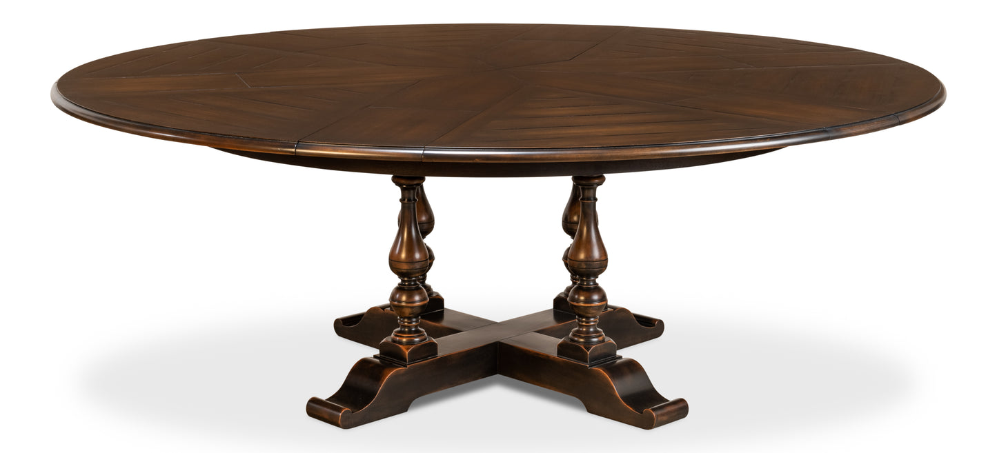 Sarreid - Walnut Jupe Dining Table  Ex-Large Ebony - Black - Traditional