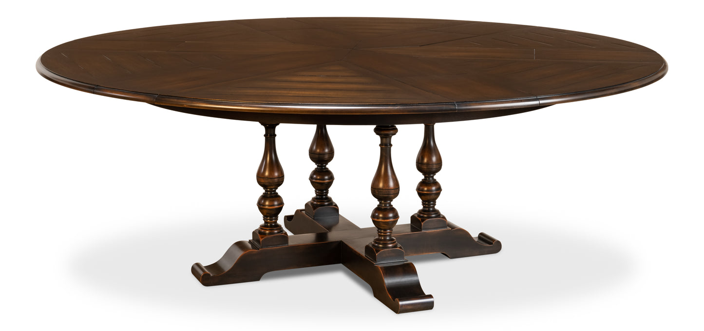 Sarreid - Walnut Jupe Dining Table  Ex-Large Ebony - Black - Traditional