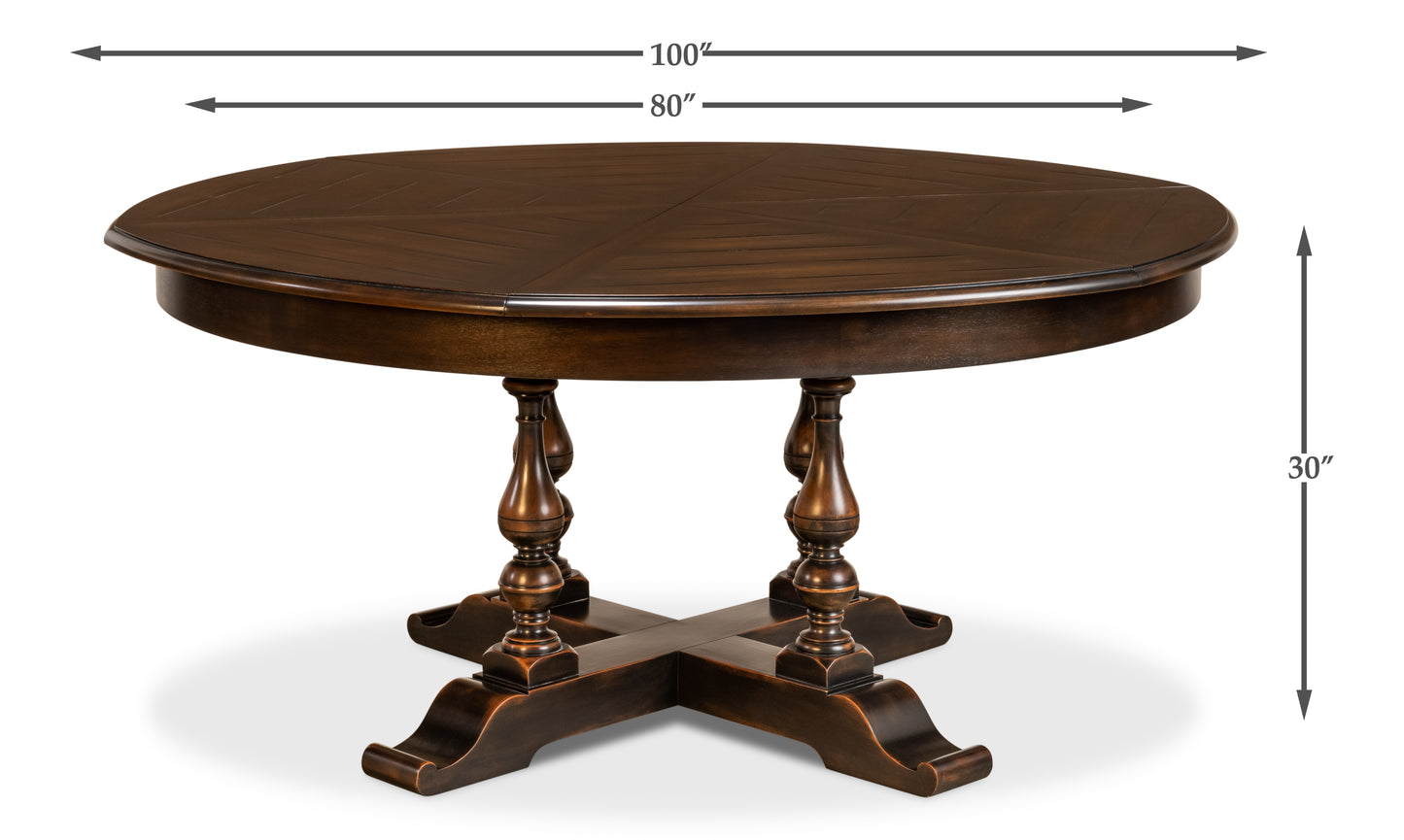 Sarreid - Walnut Jupe Dining Table  Ex-Large Ebony - Black - Traditional