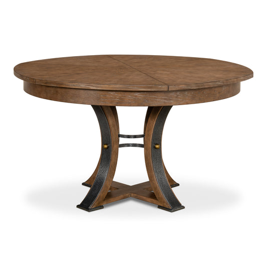 Sarreid - Tower Jupe Dining Table  Med Light Mink - Brown - Transitional