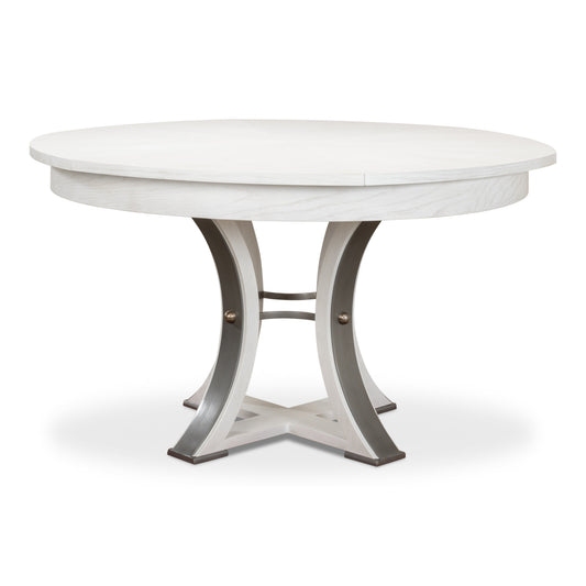 Sarreid - Tower Jupe Dining Table Med Working Wht - White - Transitional