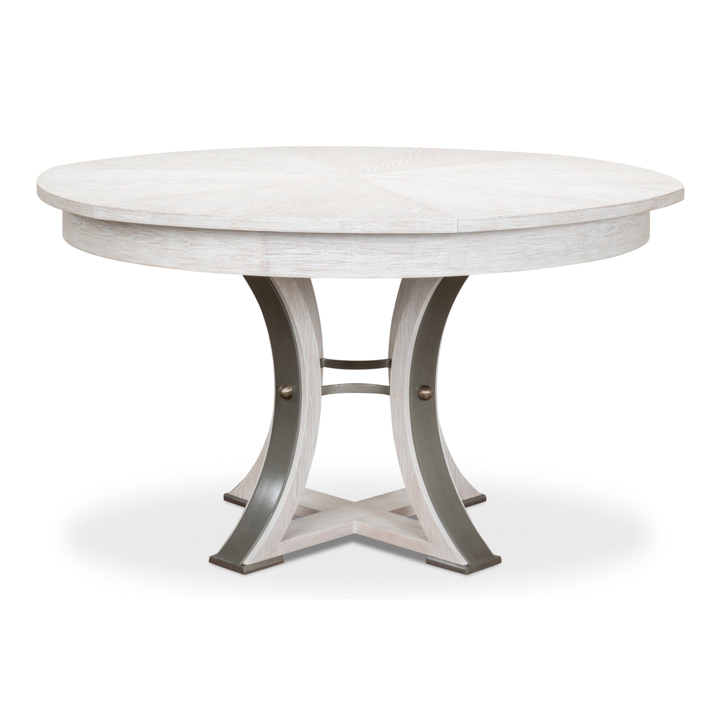 Sarreid - Tower Jupe Dining Table Med Whitewash Wh - White - Transitional