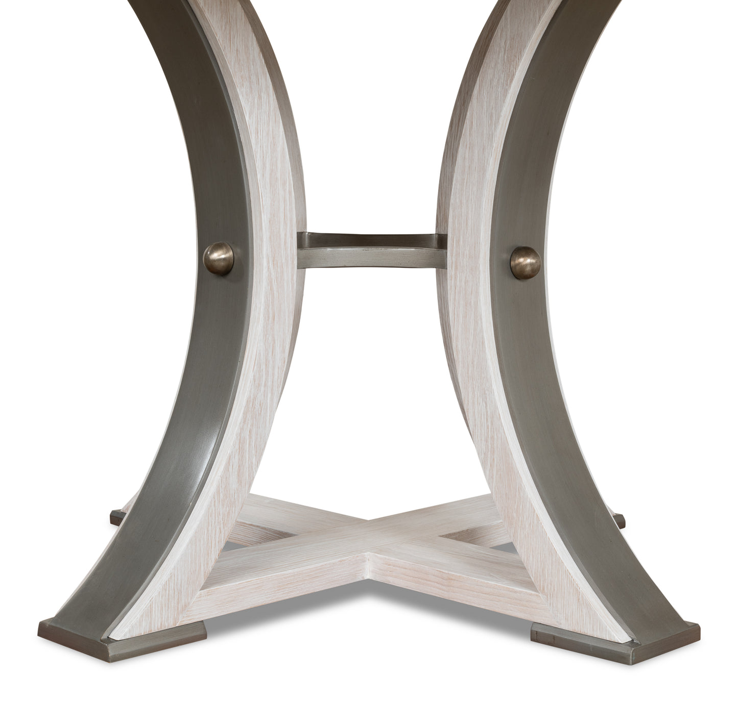 Sarreid - Tower Jupe Dining Table Med Whitewash Wh - White - Transitional