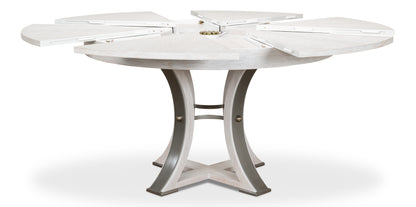 Sarreid - Tower Jupe Dining Table Med Whitewash Wh - White - Transitional