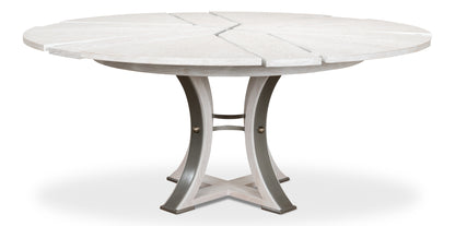 Sarreid - Tower Jupe Dining Table Med Whitewash Wh - White - Transitional