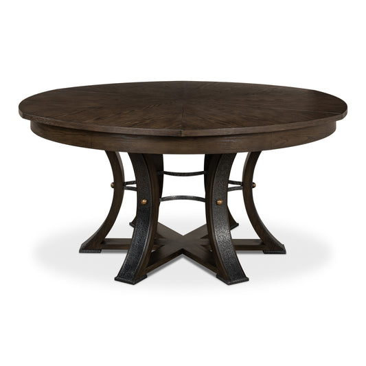 Sarreid - Tower Jupe Dining Table  Lg Artisan Grey - Grey - Transitional