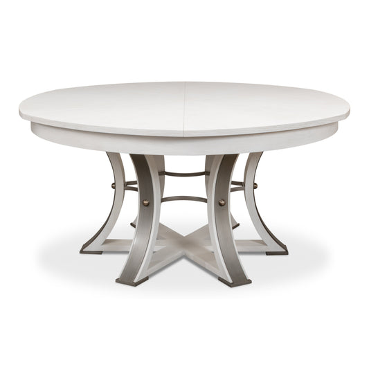 Sarreid - Tower Jupe Dining Table Lg Working White - White - Transitional