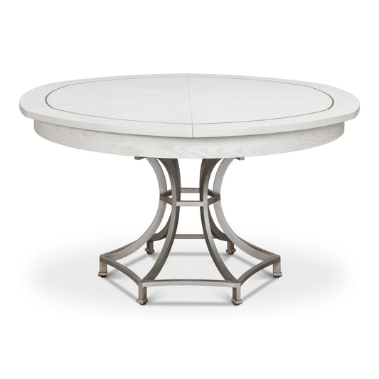 Sarreid - Sunset Jupe Dining Tbl Med Working White - White - Transitional
