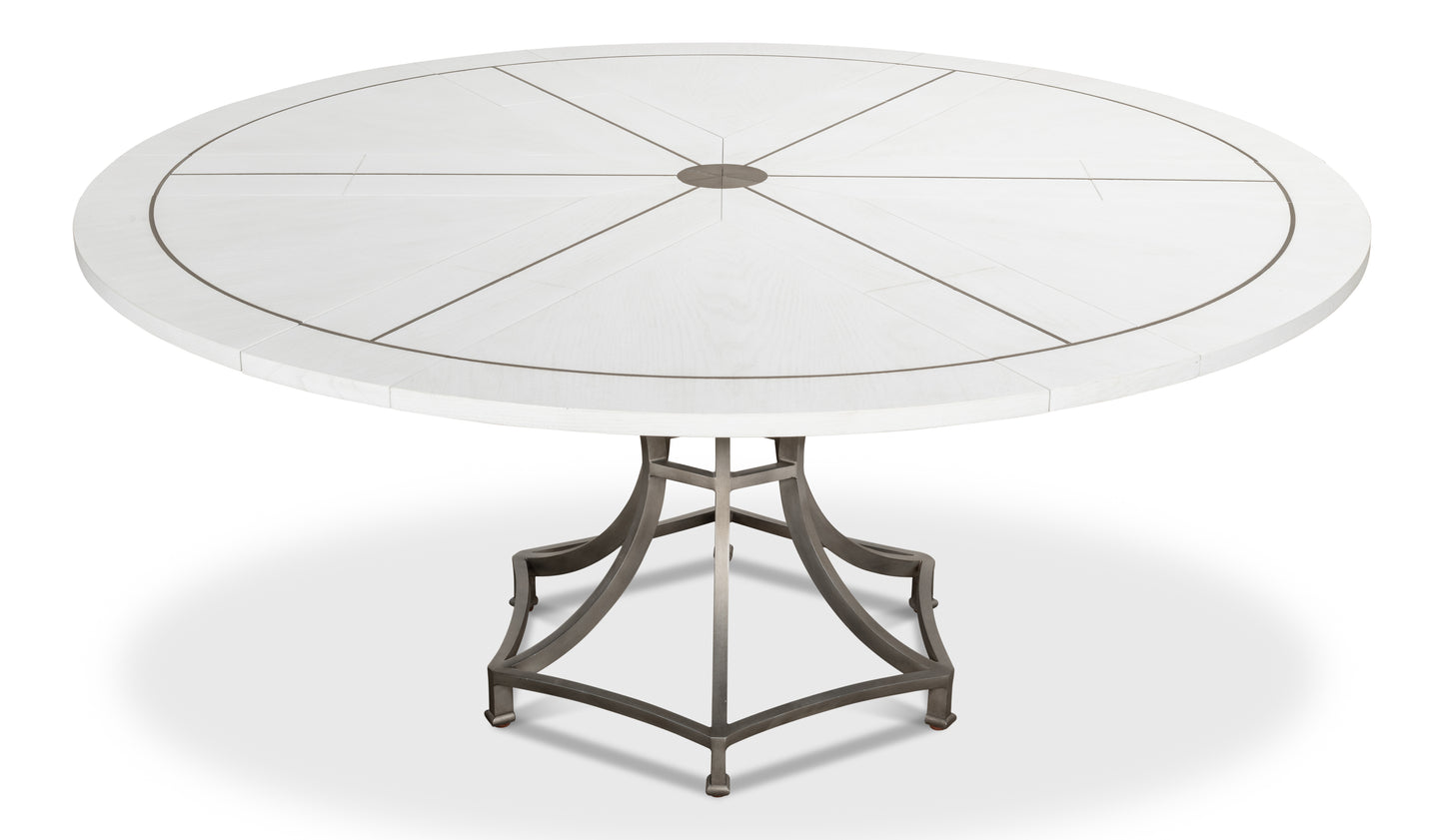 Sarreid - Sunset Jupe Dining Tbl Med Working White - White - Transitional